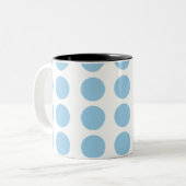 Blue Polka Dots Design Tweekleurige Koffiemok (Voorkant links)