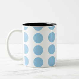 Blue Polka Dots Design Tweekleurige Koffiemok