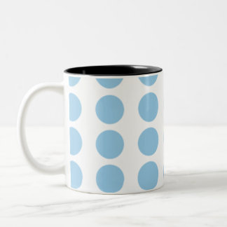 Blue Polka Dots Design Tweekleurige Koffiemok
