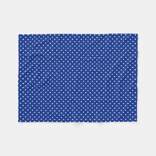 Blue Polka Dots Fleece Blanket (Voorkant (Horizontaal))