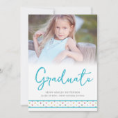 Blue Polka Dots Funny Graduate Photo Graduation  Kaart (Voorkant)