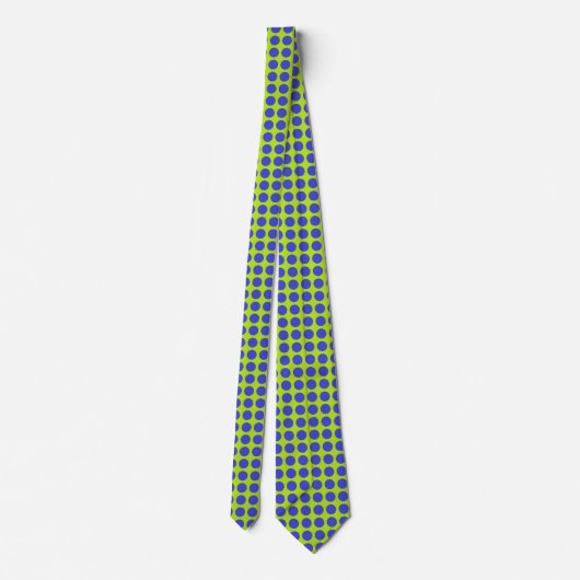 Blue Polka Dots Lime Green Stropdas (Achterkant)
