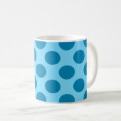 Blue Polka Dots - Naadloos Pattern-Sierkussen Koffiemok (Voorkant rechts)