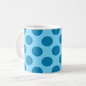 Blue Polka Dots - Naadloos Pattern-Sierkussen Koffiemok (Voorkant links)