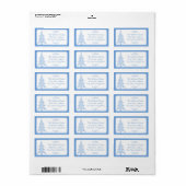 Blue Polka Dots Pattern-kerstboom Etiket (Full Sheet)
