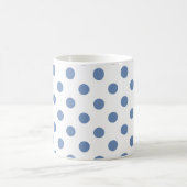 Blue Polka Dots Pattern op White Background Koffiemok (Center)