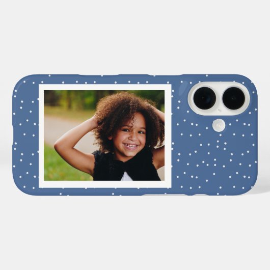 Blue Polka Dots Persoonlijke foto Case-Mate iPhone Case (Achterkant (horizontaal))