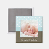 Blue Polka Dots Photo Lijst Magneet (Voorkant / Achterkant)