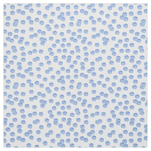 Blue Polka Dots Pima Cotton Fabric Stof (Swatch)