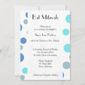 Blue Polka Dots, Polka Dot Pattern, Bat Mitzvah Kaart (Voorkant)