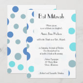 Blue Polka Dots, Polka Dot Pattern, Bat Mitzvah Kaart (Voorkant / Achterkant)