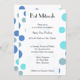 Blue Polka Dots, Polka Dot Pattern, Bat Mitzvah Kaart
