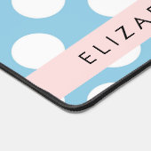 Blue Polka Dots, Polka Dot Pattern, Jouw naam Bureaumat (Hoek)