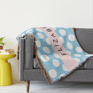 Blue Polka Dots, Polka Dot Pattern, Jouw naam Deken