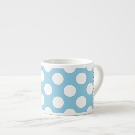 Blue Polka Dots, Polka Dot Pattern, Jouw naam Espresso Kop (Voorkant rechts)