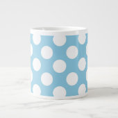 Blue Polka Dots, Polka Dot Pattern, Jouw naam Grote Koffiekop (Voorkant)