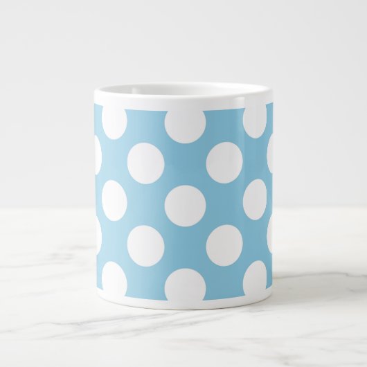 Blue Polka Dots, Polka Dot Pattern, Jouw naam Grote Koffiekop (Voorkant)