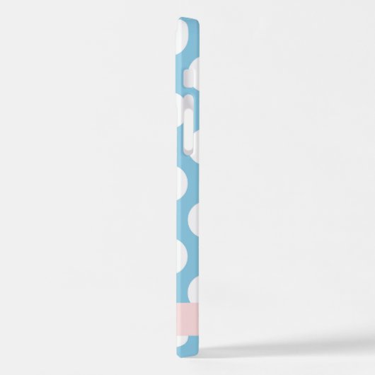 Blue Polka Dots, Polka Dot Pattern, Jouw naam iPhone Hoesje (Linkerkant)