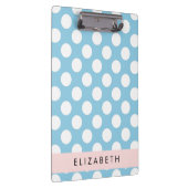 Blue Polka Dots, Polka Dot Pattern, Jouw naam Klembord (Rechts)