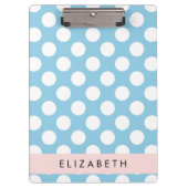Blue Polka Dots, Polka Dot Pattern, Jouw naam Klembord (Voorkant)