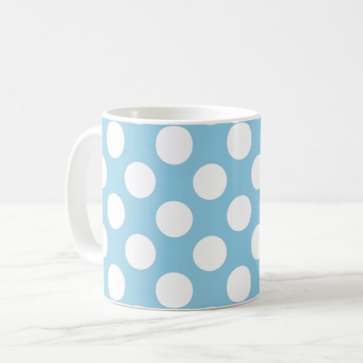 Blue Polka Dots, Polka Dot Pattern, Jouw naam Koffiemok (Voorkant links)