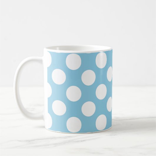 Blue Polka Dots, Polka Dot Pattern, Jouw naam Koffiemok (Links)