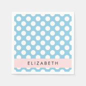 Blue Polka Dots, Polka Dot Pattern, Jouw naam Servet (Voorkant)