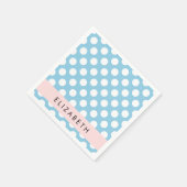 Blue Polka Dots, Polka Dot Pattern, Jouw naam Servet (Hoek)