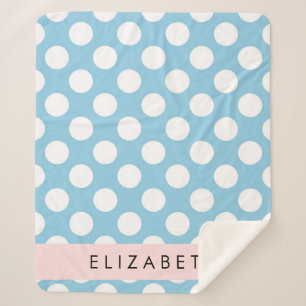 Blue Polka Dots, Polka Dot Pattern, Jouw naam Sherpa Deken