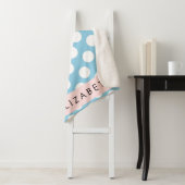 Blue Polka Dots, Polka Dot Pattern, Jouw naam Sherpa Deken (In situ)