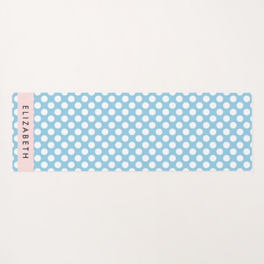 Blue Polka Dots, Polka Dot Pattern, Jouw naam Yogamat (Achterkant (horizontaal))