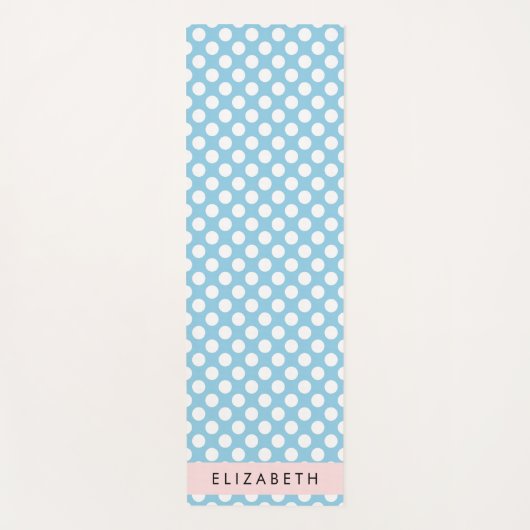 Blue Polka Dots, Polka Dot Pattern, Jouw naam Yogamat (Voorkant)
