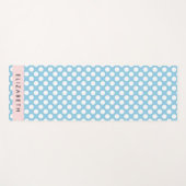 Blue Polka Dots, Polka Dot Pattern, Jouw naam Yogamat (Voorkant (horizontaal))