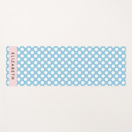 Blue Polka Dots, Polka Dot Pattern, Jouw naam Yogamat (Voorkant (horizontaal))