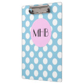 Blue Polka Dots, Polka Dot Pattern, Monogram Klembord (Links)