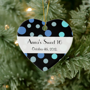 Blue Polka Dots, Polka Dot Pattern, Stippen, Sweet Keramisch Ornament