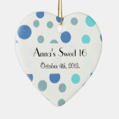 Blue Polka Dots, Polka Dot Pattern, Stippen, Sweet Keramisch Ornament (Rechts)