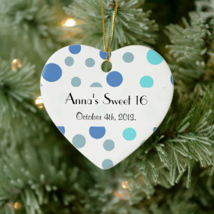 Blue Polka Dots, Polka Dot Pattern, Stippen, Sweet Keramisch Ornament