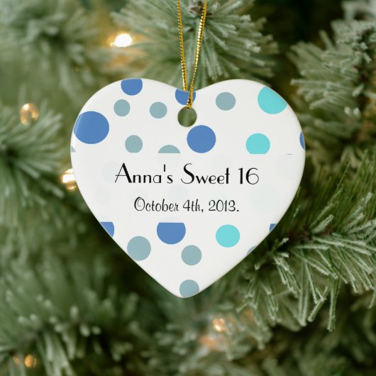 Blue Polka Dots, Polka Dot Pattern, Stippen, Sweet Keramisch Ornament (Boom)