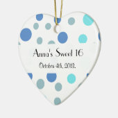 Blue Polka Dots, Polka Dot Pattern, Stippen, Sweet Keramisch Ornament (Links)