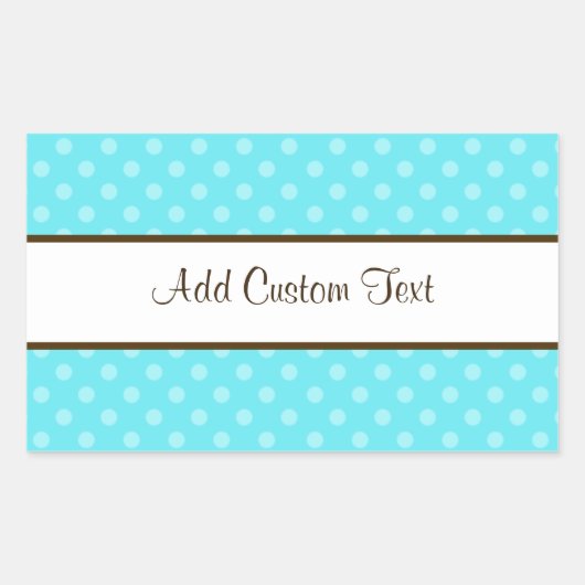 Blue Polka Dots Rechthoekige Sticker (Voorkant)
