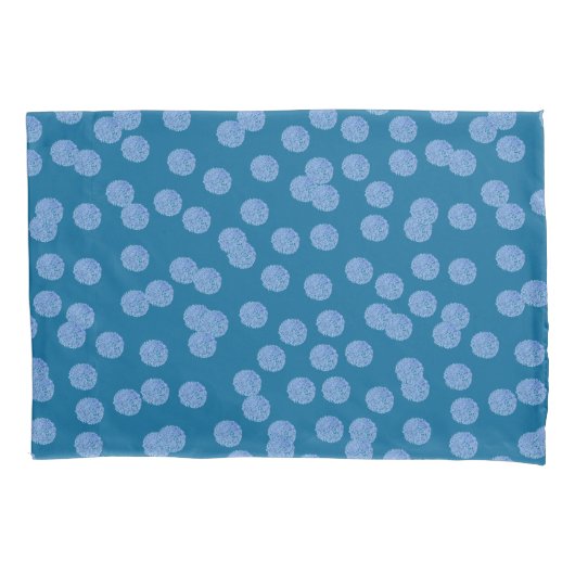 Blue Polka Dots Standard Single Pillowcase Kussensloop (Voorkant)