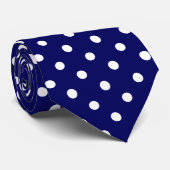 Blue Polka Dots Stropdas (Opgerold)