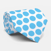 Blue Polka Dots White Gift Favor Elegant Classy Stropdas (Opgerold)