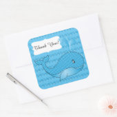 Blue Polka Dotted Baby Whale | DIY-tekst Vierkante Sticker (Envelop)