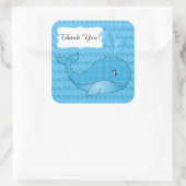Blue Polka Dotted Baby Whale | DIY-tekst Vierkante Sticker (Tas)