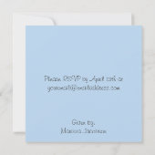 Blue Polka Dotty Baby shower Invitation Kaart (Achterkant)