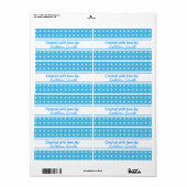 Blue Polka-stippen Recept/Goodies Label (Full Sheet)