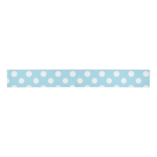 Blue Polkadot Girly Modern Cute Grosgrain Ribbon Grosgrain Lint (Voorkant)