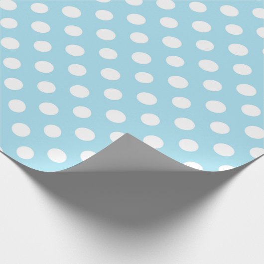 Blue Polkadot Modern Cute Baby Boy Cadeaupapier (Hoek)
